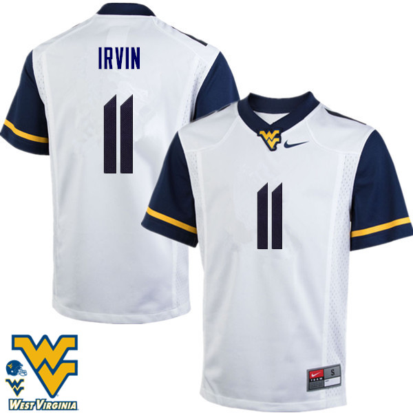 Men #11 Bruce Irvin West Virginia Mountaineers College Football Jerseys-White - Click Image to Close